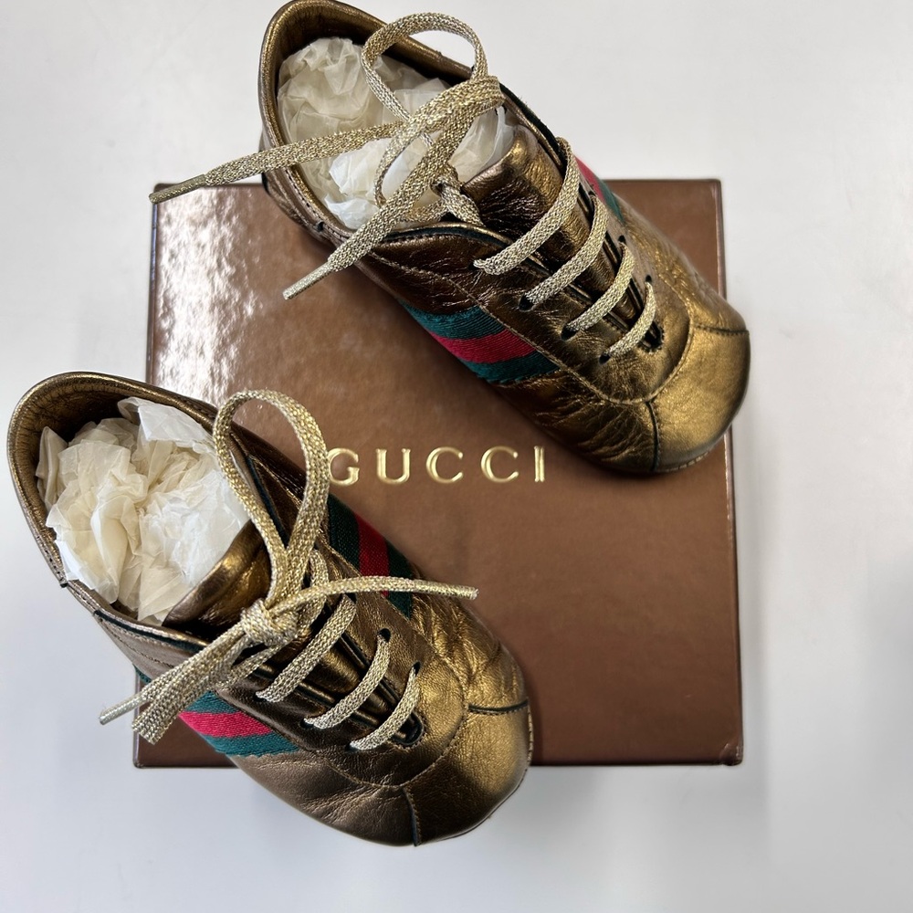 Gucci Gold Kids Shoes